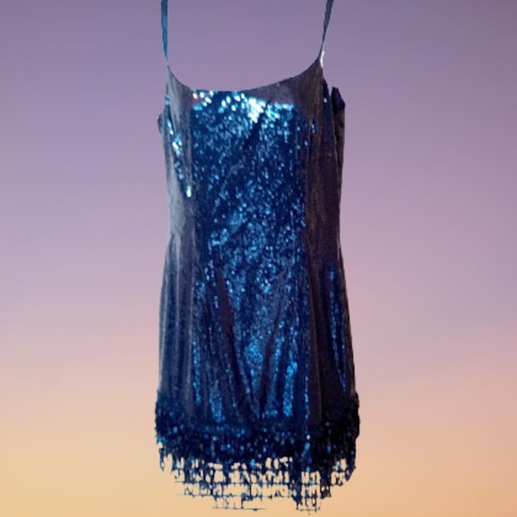 LE CHATEAU Charleston Era Black Sequined Dress Size 2 NEW NWT - Picture 6 of 10